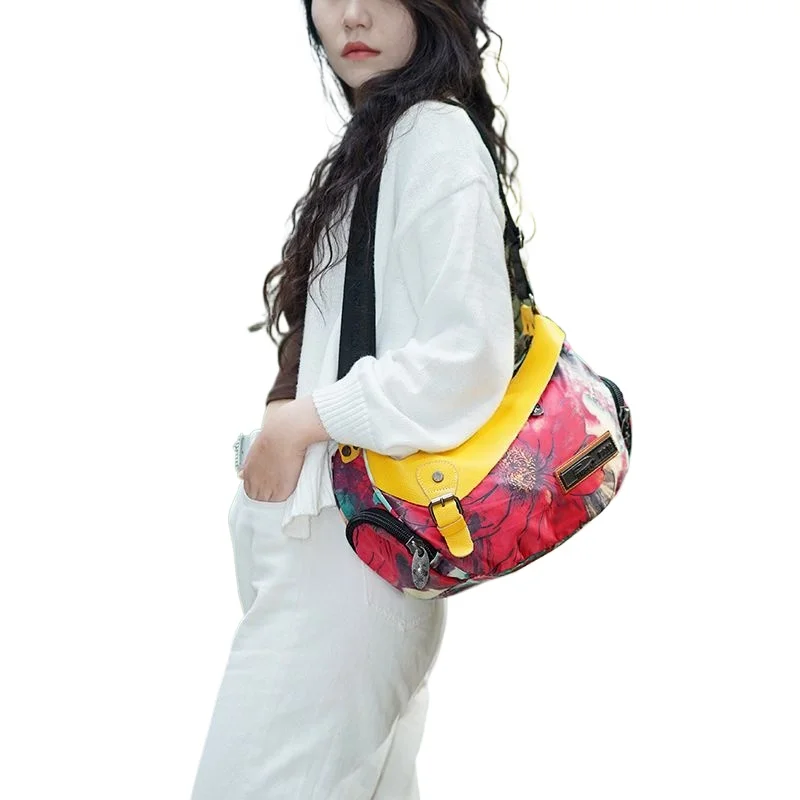 Genuine Painted Colors Travel Messenger Bags First Layer Cowhide, Original Versatile Fashion Popular Shoulder Bag