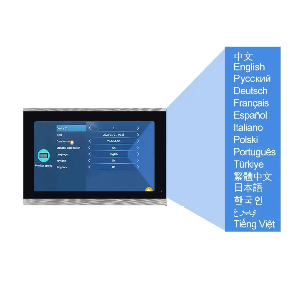 Imagem -03 - Touch Screen Video Intercom Tuya Smart Home App Vídeo Porteiro sem Fio Sistema de Controle de Acesso Rfid Wifi 10 Cores 1080p 7