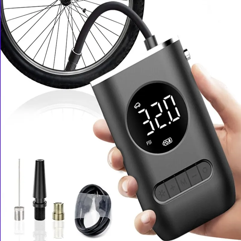 Car Air Pump Portable Mini Self Propelled Electric Tire Pump Air Pump Handheld Wireless Digital Display Charging Pump