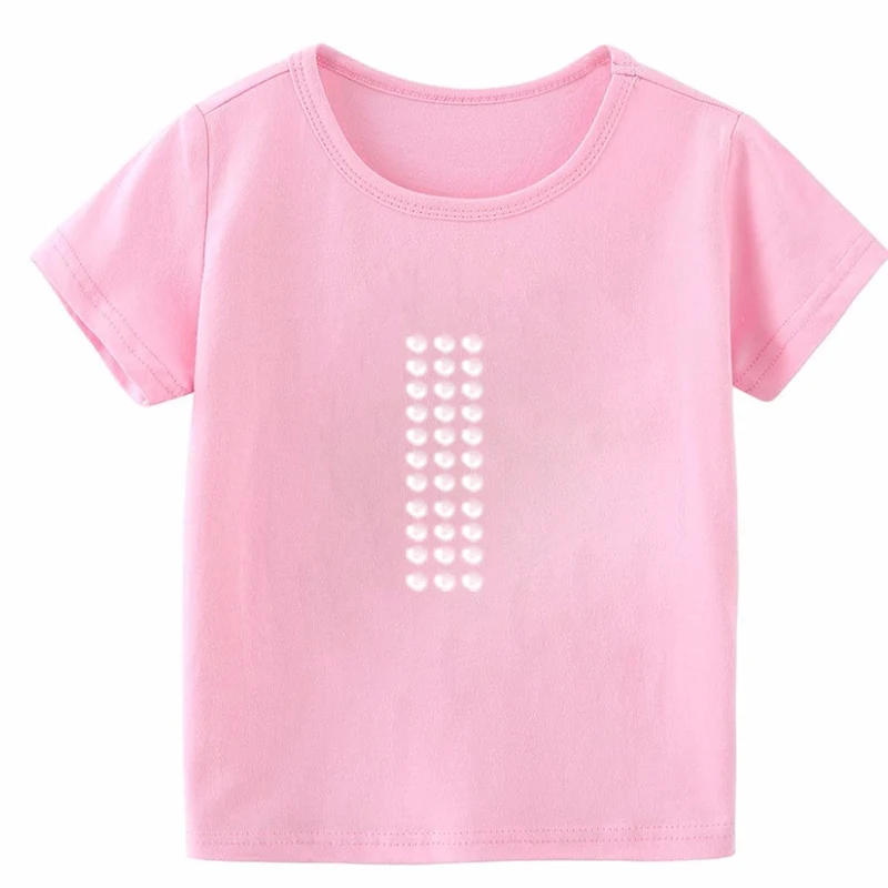 New Kids Girl T Shirt Summer Baby Rhinestone 26 Letter Tops Toddler Tees Y2k Children Clothing Cartoon T-shirts Short Sleeve 2-9