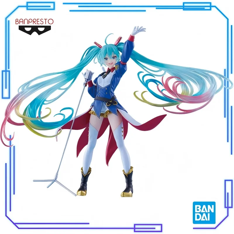 En stock, figurines de collection originales Bandai BPEV Banpresto Evolve Gundam Collaboration Hatsune Miku 21 cm