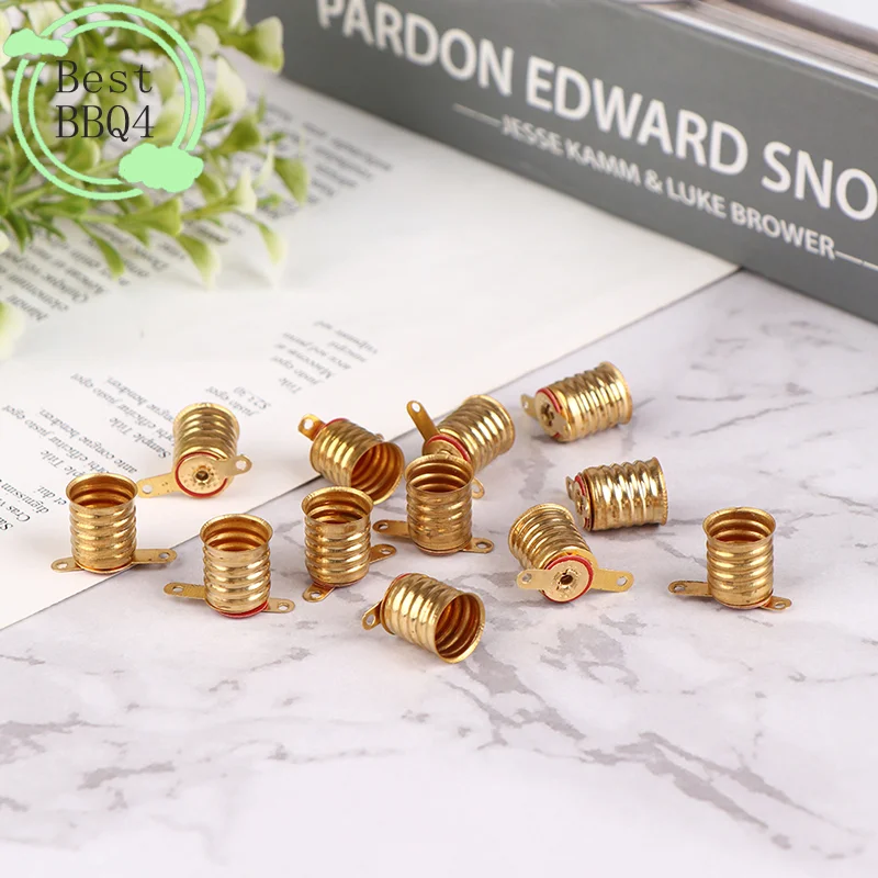(BBQ4)10Pc E10 Screw-Type Copper Lamp Base Bulb Small Electric Bead Lamp Holder Experiment Circuit Electrical Test Accessory