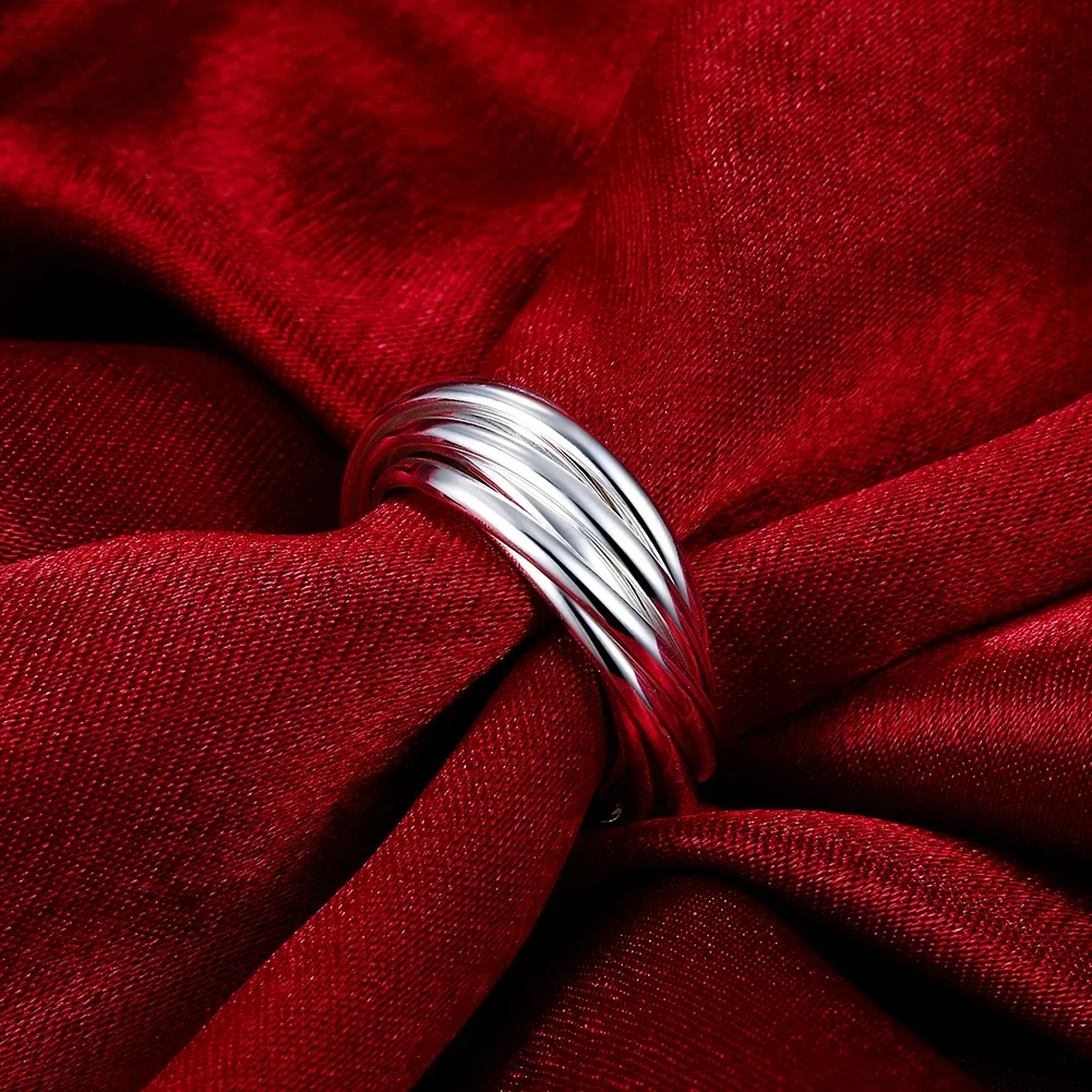 Hoy Sterling Silber feine fünf Kreise Ring für Frauen Mode Folk-benutzer definierte Hochzeits feier Weihnachts geschenk klassischen Schmuck