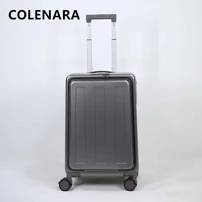 COLENARA High Quality Suitcase 22 Inches Aluminum Frame Travel Box Children Trolley Case ABS + PC Carry-on Travel Luggage