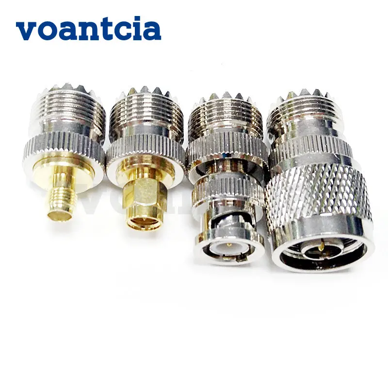 SMA Female SMA Male N Male BNC to UHF Female RF Coaxial Coax Connector Adapter SO239 PL259 For Walkie Talike Car Radio Antenna