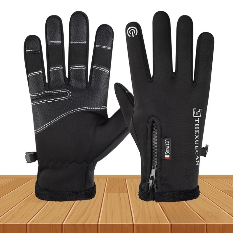 Motorcycle Gloves Moto Gloves Winter Thermal Fleece Lined Winter Waterproof Touch Screen Outdoor Non-slip Motobike Riding Gloves