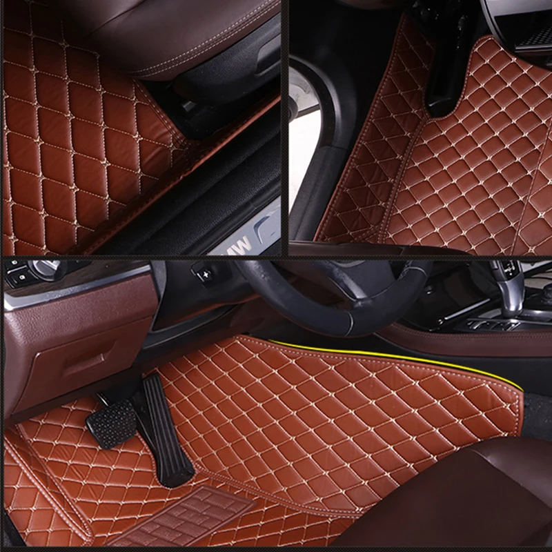 Car Floor Mats For Tesla Model Y 7 Seat 2020 2021 2022 2023 Leather Mat Auto Interior Parts Floor Pad Rug Carpet Car Accessories