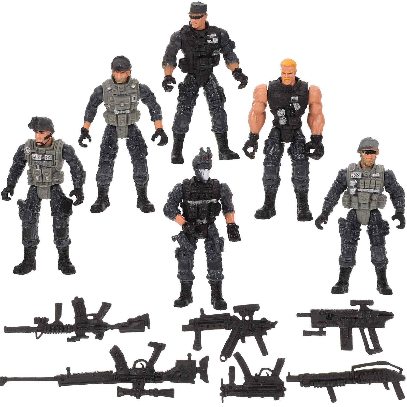 6 pezzi modello soldato mini soldati figure giocattolo in miniatura giocattoli uomini dell'esercito squadra modelli flessibili per bambini azione piccola