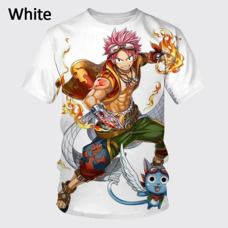 2024 Summer Fashion Fairy Tail 3d Print T-shirt Men Women Anime Casual Short Sleeves