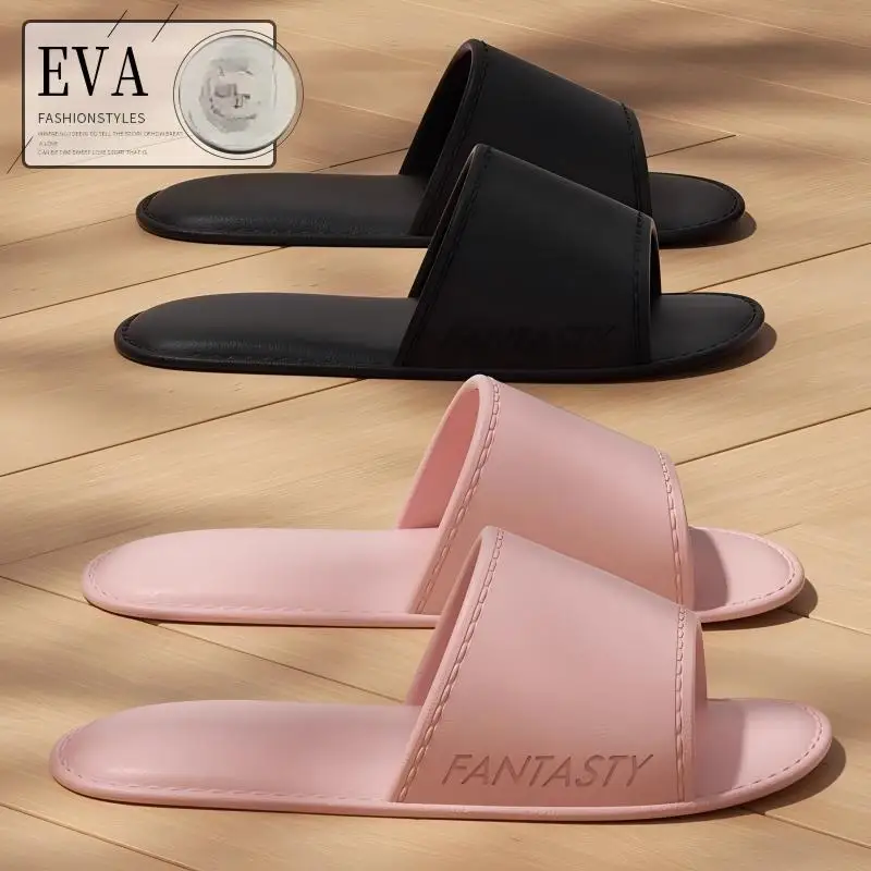 

Мужские стильные домашние тапочки Eva для мужчин и женщин, портативные дорожные тапочки для деловых поездок в отеле, ванной комнате, нескользящие складные парные дорожные тапочки