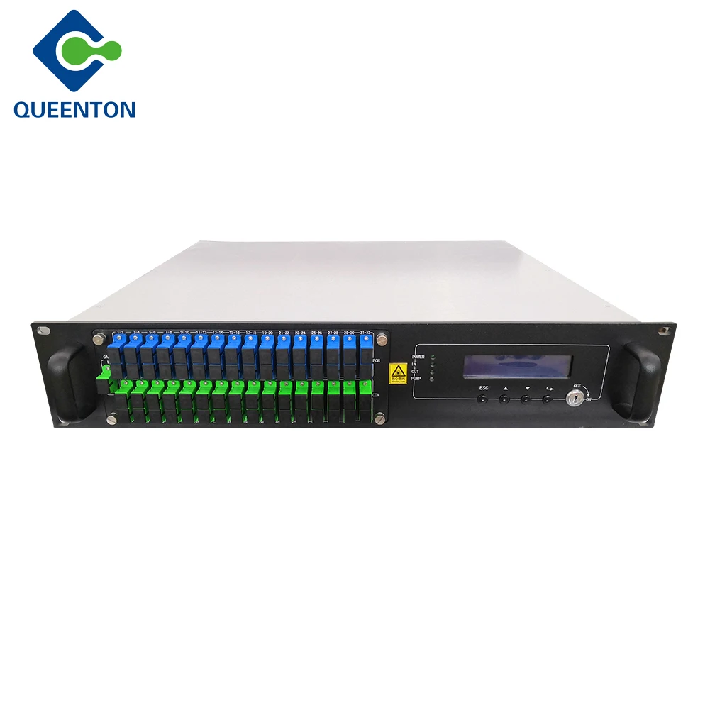 Wholesale Bulk Low Price FTTH Fiber Optical Amplifier 2U  EDFA 32 Output Ports 1550nm Single Mode 21 22 23 dB EDFA