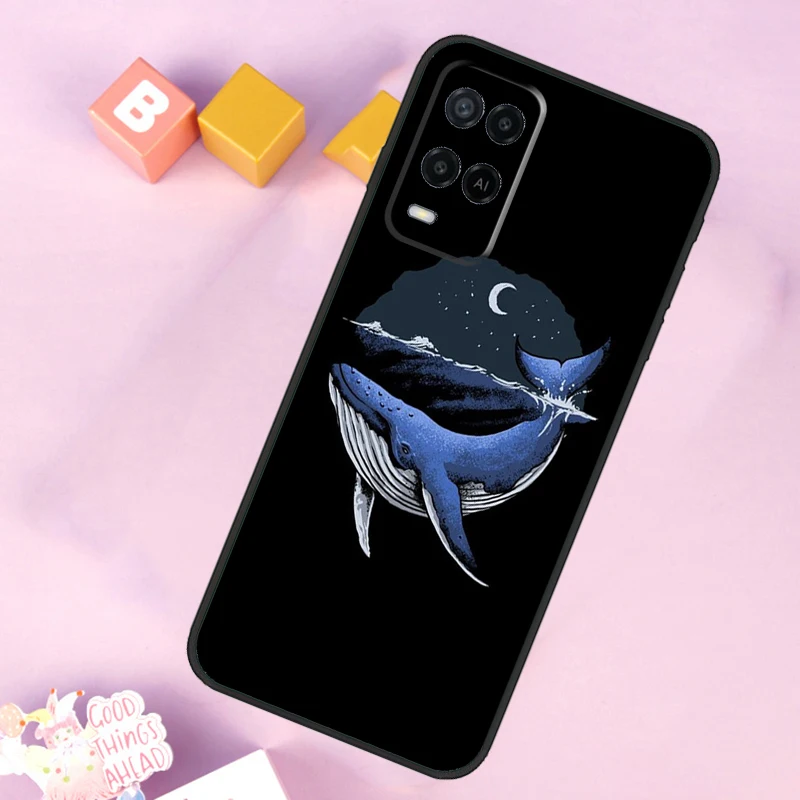 Dream Whale Cartoon For OPPO A78 A98 A58 A5 A9 A53 A17 A57 A77 A16 A76 A96 A54S A74 A94 A15 A52 A72 A93 Case