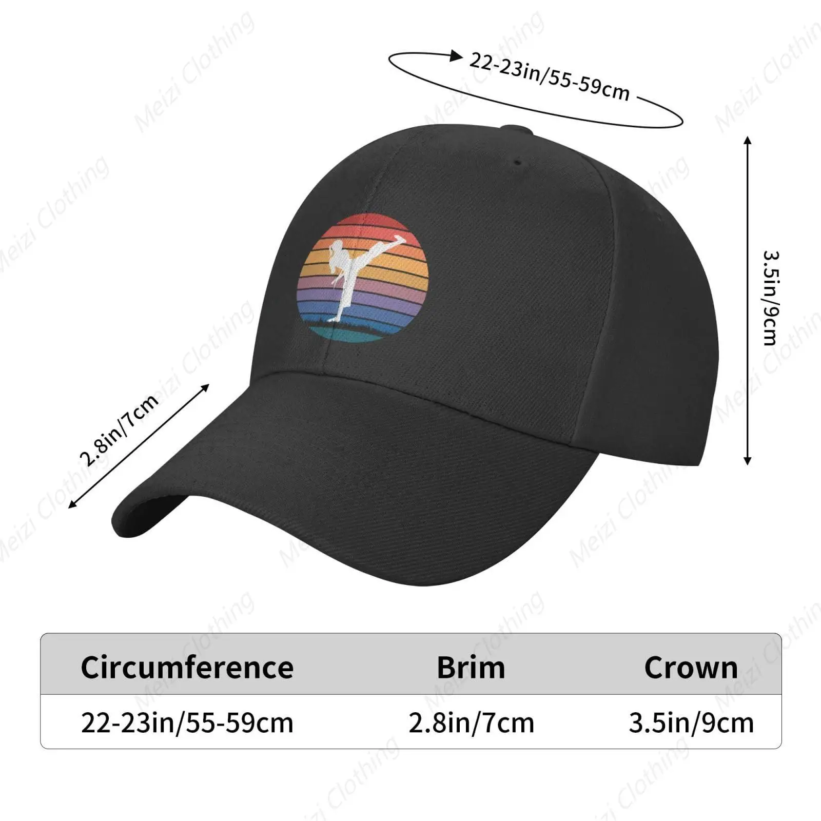 Women's Taekwondo Baseball Hat Men's and Women's Adjustable Outdoor Sports Duck Tongue Hat Adjustable Truck Golf Hat