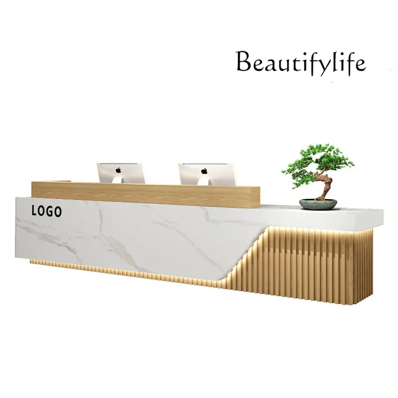 X35 Nordic Company Reception Desk Hotel Beauty Salon Simple Modern Checkout Page