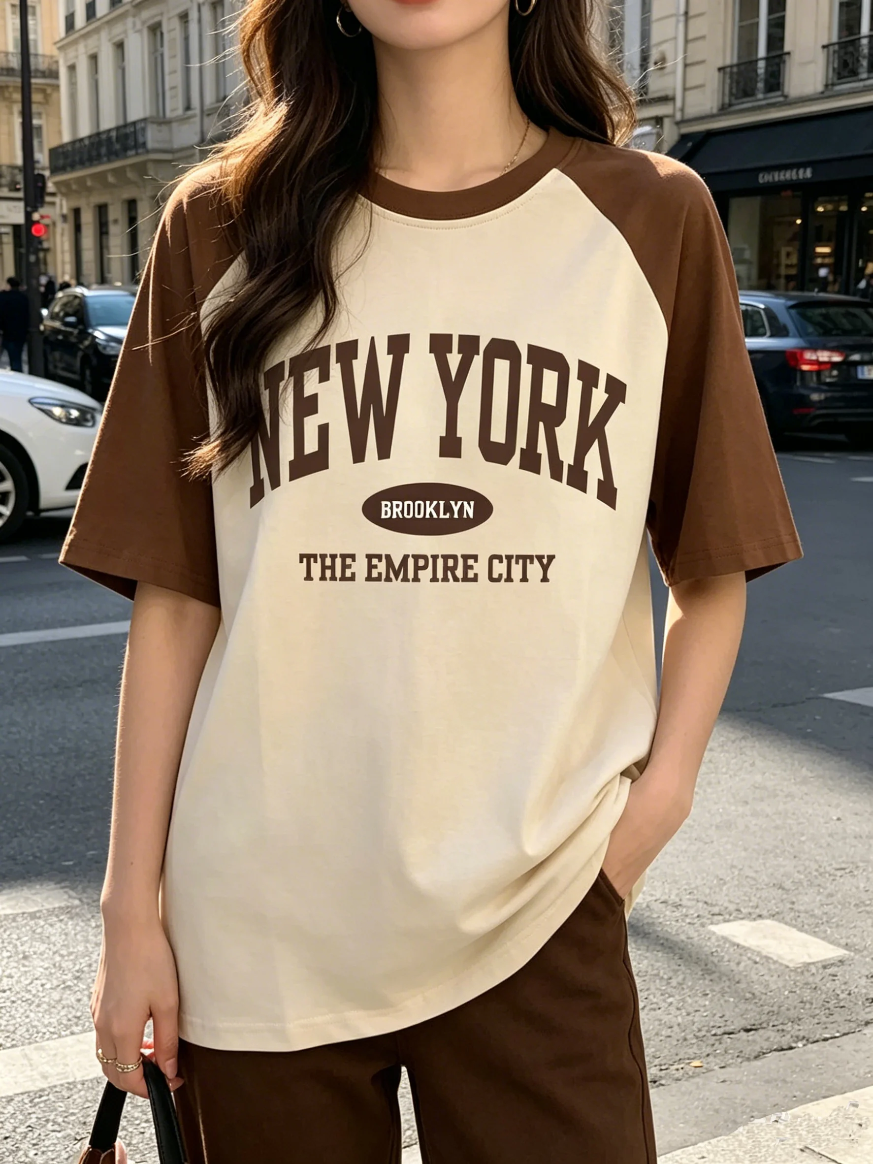 Fashion Brooklyn New York Streetwear T-shirts Women Girl 90s T Shirt Short Sleeve T Shirts 90S Women's Clothing Top Tee Summer