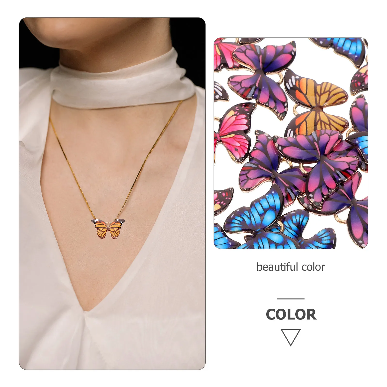 

20 шт., подвески-бабочки из цинкового сплава, реалистичные мини-подвески, аксессуары для изготовления ювелирных изделий «сделай сам», серьги, браслеты, ожерелья