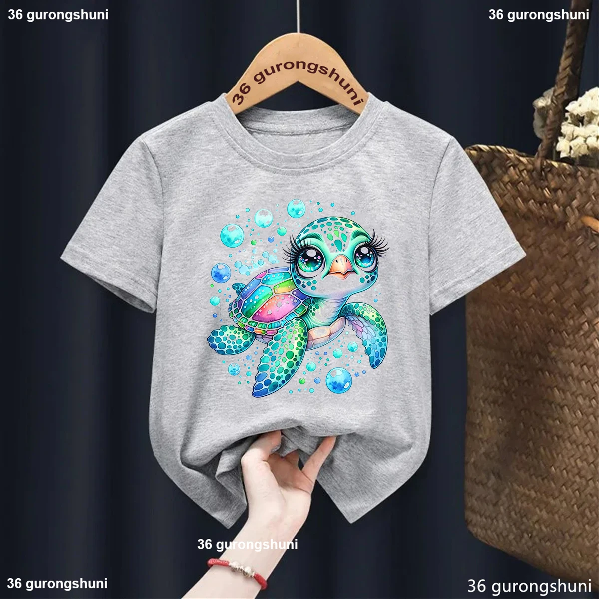 New Arrival Kids T-Shirt Fun Marine Creatures Turtle Print Boys T-Shirt Summer Fashion Toddler Tshirt Boy Girl Universal Clothe