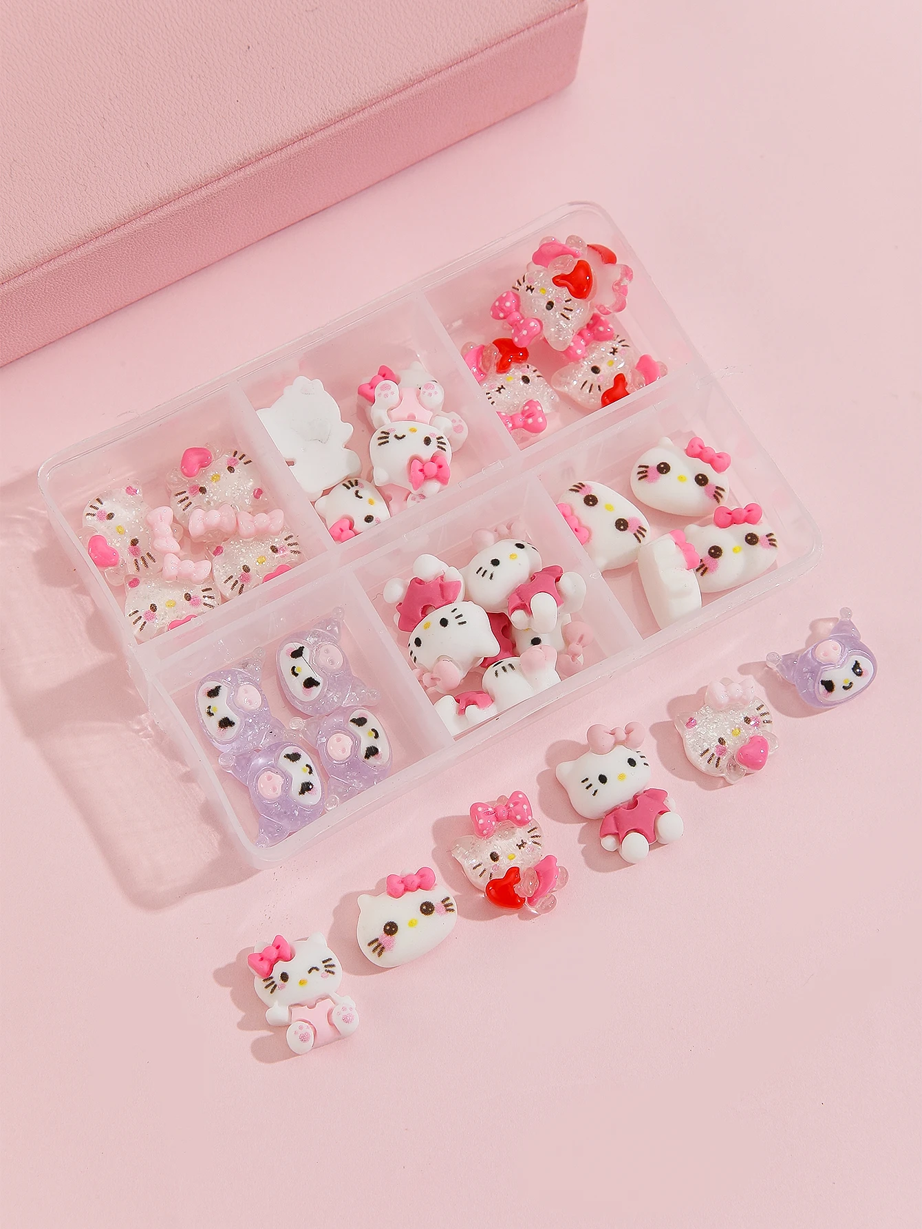 Cartoon nail accessories cute Hello Kitty series boxed matching design DIY nail art charm decoration