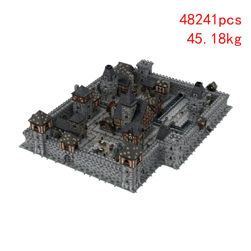 3 Cross-border hot sale small particles MOC-88654 large medieval building complete urban module building block toy