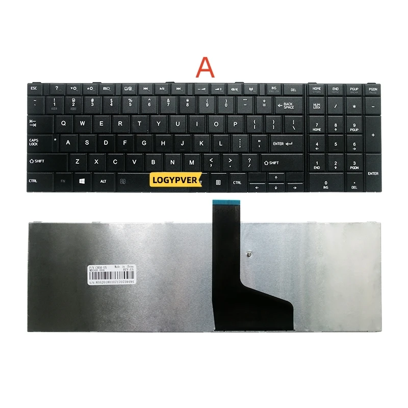 US Keyboard for TOSHIBA SATELLITE C855 C855D L850 L850D C850 C850D L855 L855D L870 L870D US Laptop English Black White