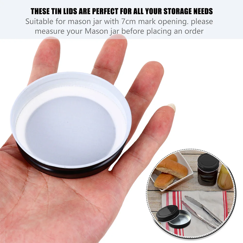 

16Pcs Tinplate Storage Solid Lid Perfect Fit 70cm Jar Freezer Refrigerator Use Vertical Groove Design Jar Lids
