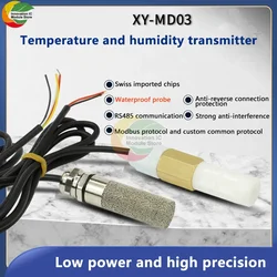 DC5-28V RS485 Transmisor de temperatura y humedad Modbus XY-MD03 Colector Temperatura y humedad PE Sonda impermeable