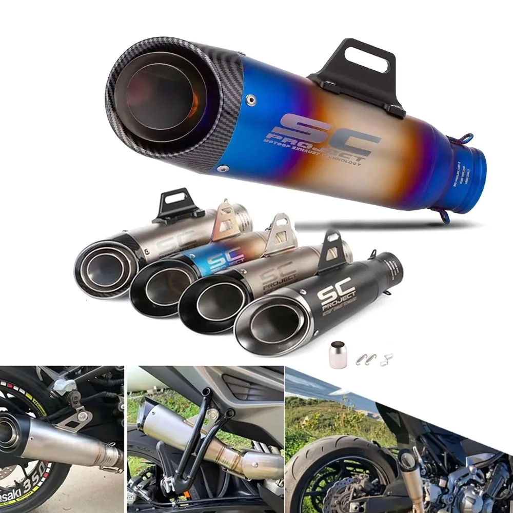 51mm 60mm Universal Motorcycle SC Exhaust Project Escape with DB Killer For R1 R3 CBR600RR R6 R25 MT07 MT09 Z400 Z900 Z650 MT03