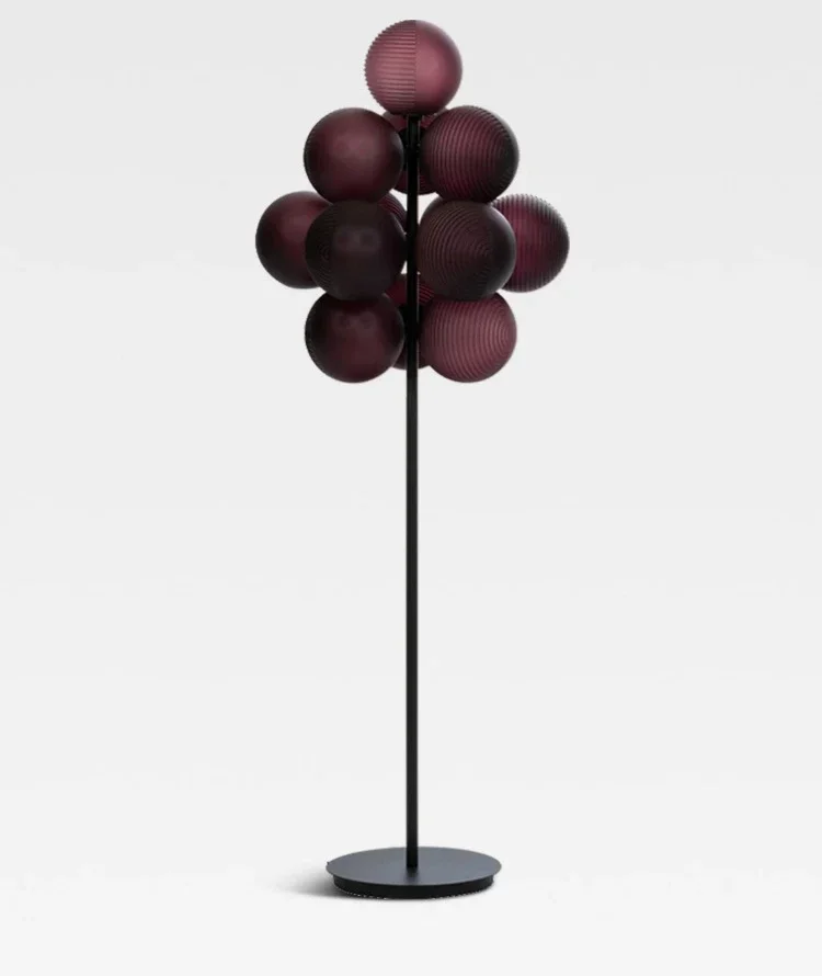 Nordic modern corrugated ball grape glass floor lamp