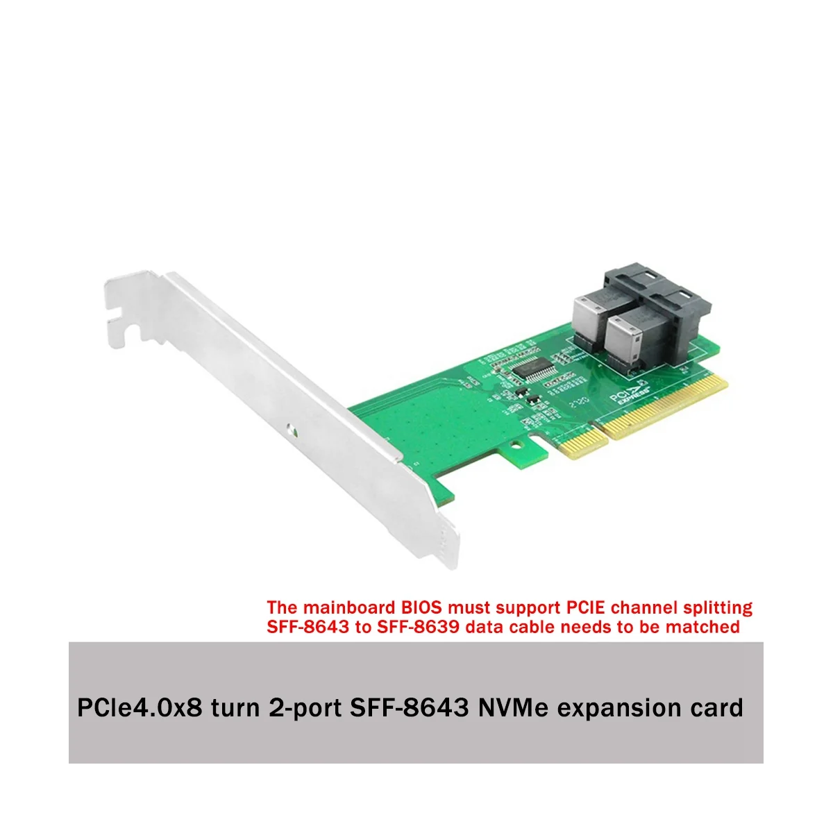 PCIE4.0 X4 для однопортового адаптера, карта памяти FF-8643 U.2 NVMe, плата расширения PCIE4.0, разделенная карта U2, карта адаптера