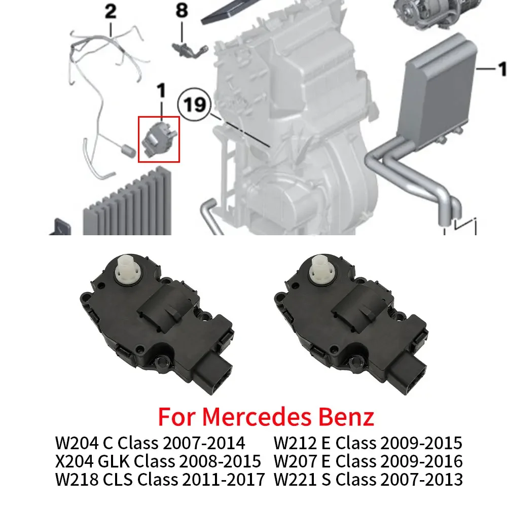 

For Mercedes W204 W212 W207 W221 W218 Car Air Heater Climate Control Actuator Bracket Servo Motor For Benz C E S GLK CLS Class