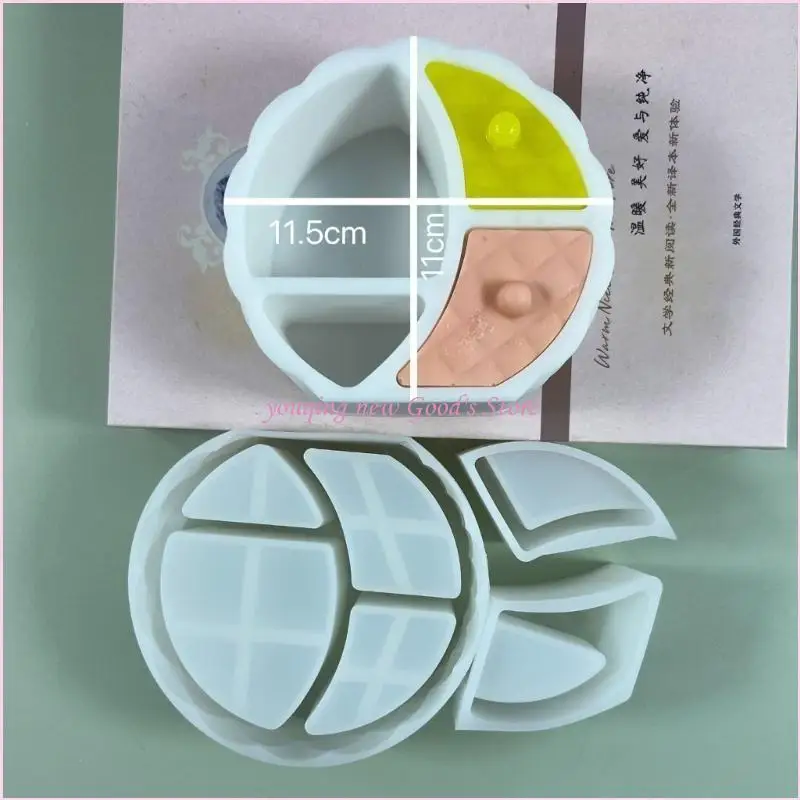 57QA قوالب صب الراتنج متعددة الاستخدامات على شكل قمر ونجمة قوالب صندوق تخزين سيليكون #2