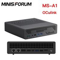 MINISFORUM MS-A1 Mini PC 5800X/9800X3D/9950X3D Barebones No CPU/RAM/SSD/OS OCulink Support AMD AM5 Socket CPU DIY Gaming Mini PC
