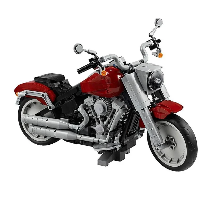 1023PCS Harleyes Fat Boy MOC DIY Motorcycle Building Set, Classic Cruiser Model, Collector’s Gift For Bike Enthusiasts