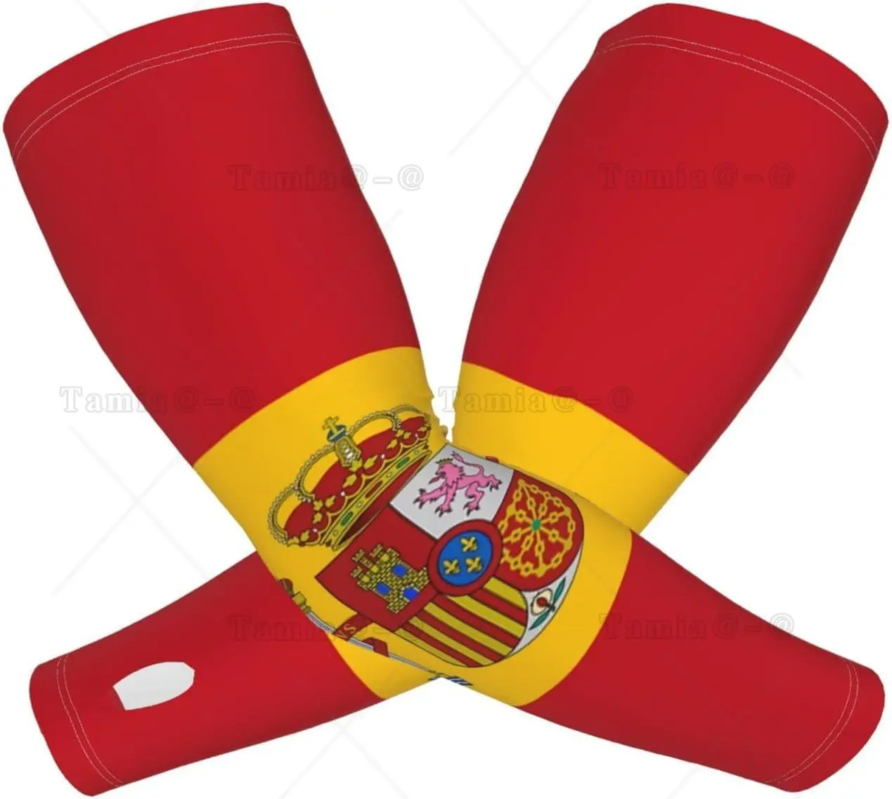 Mangas de braço com bandeira da Espanha fofas, proteção solar refrescante, mangas de bandeira esportiva para homens e mulheres