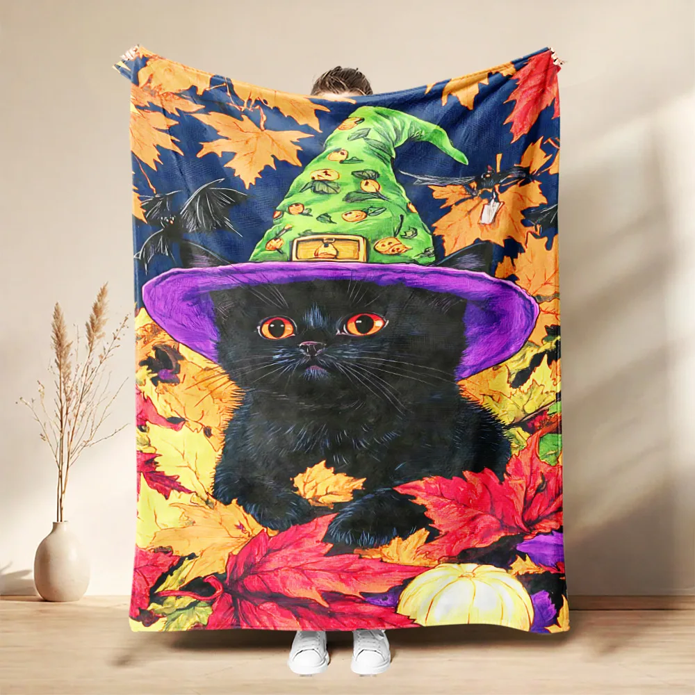 Halloween Flannel Blanket3D Printed Anime Ghost   Skin-Friendly Single Twin King Size for Halloween