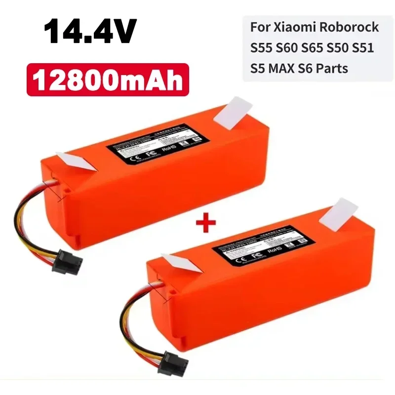 14.4V 12800mAh Replacement Battery For Roborock S6 S7 MaxV Q5 Q7 MAX Robot Vacuum Cleaner Accessories Parts Original