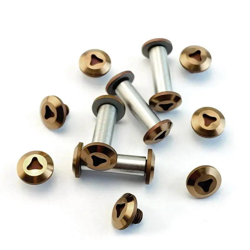 10 set/lotto 416 Materiale In Acciaio Inox Manico del Coltello FAI DA TE Che Fanno M4 Filettatura Paia Viti di Bloccaggio Rivetto Chiodo di Fissaggio Bullone Pivot