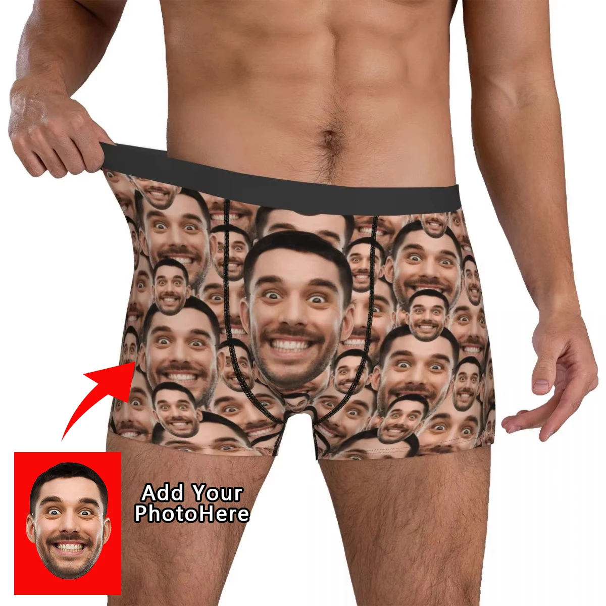 

Нижнее белье с фотографией на заказ, шорты-боксеры с принтом, качественные мужские трусы, удобные шорты, трусы, подарок