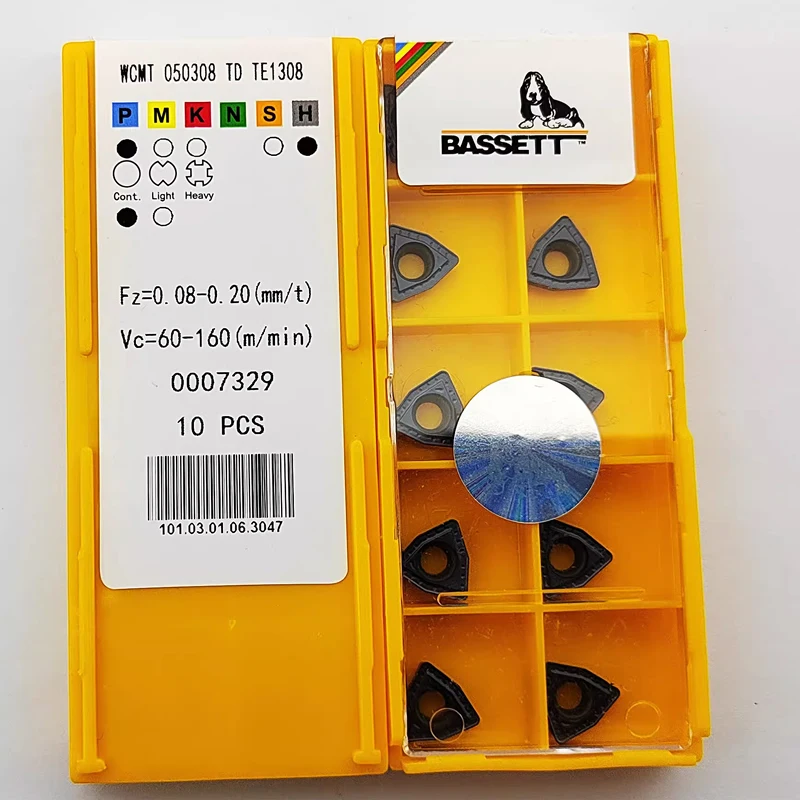 10pcs BASSETT WCMT WCMT030208 WCMT040208 WCMT050308 WCMT06T308 WCMT080412 TD TE1308 TE1328 CNC Tools Drilling Available Inserts