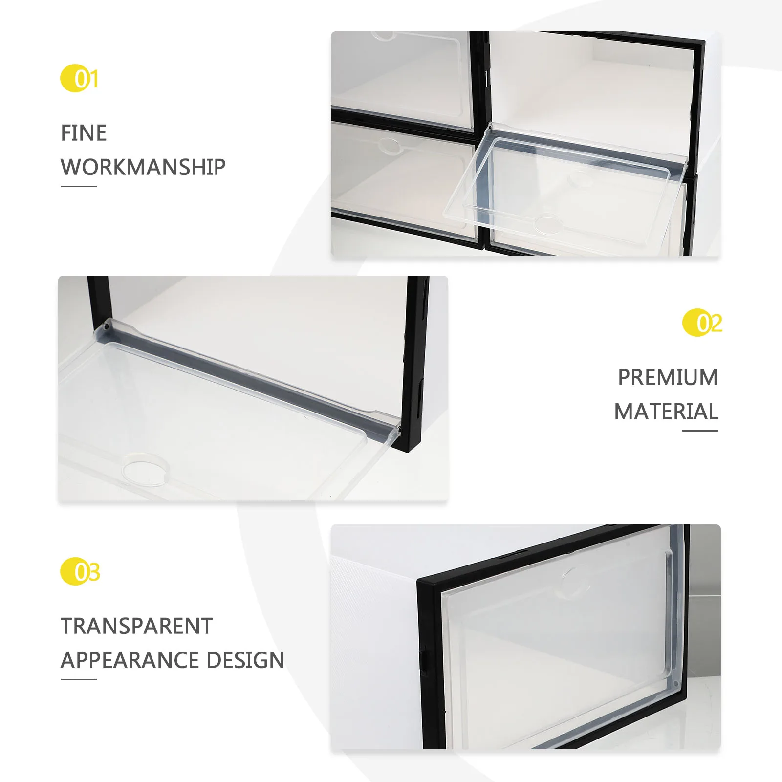 

4Pcs Plastic Thickened Transparent Waterproof Storage Containers Space Saving Stackable Shoes ganizer Heavy