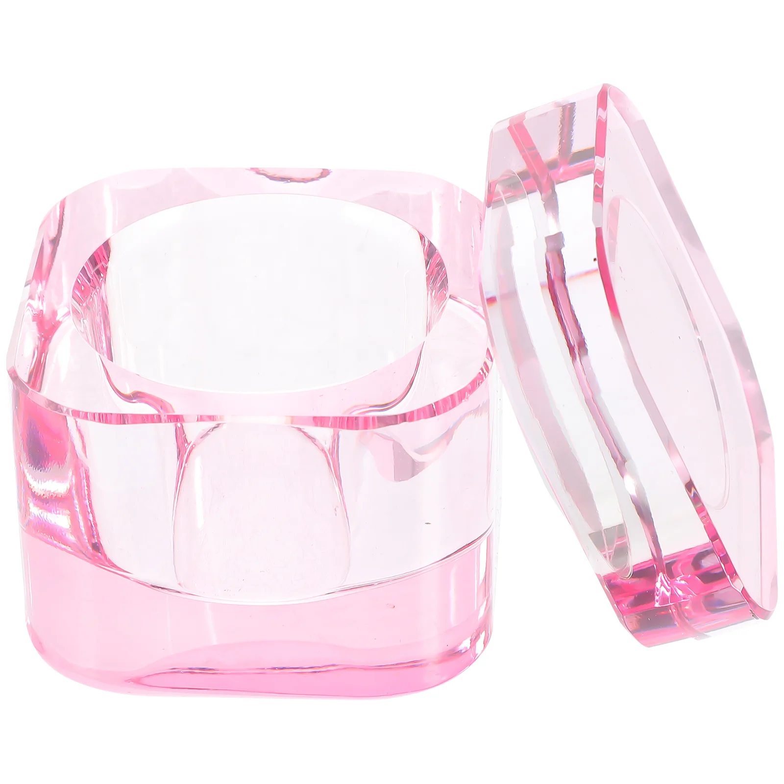 Nail Brush Cup Dish Cups with Lids Liquid Holder Manicure Acrylic Crystal Glass Powder