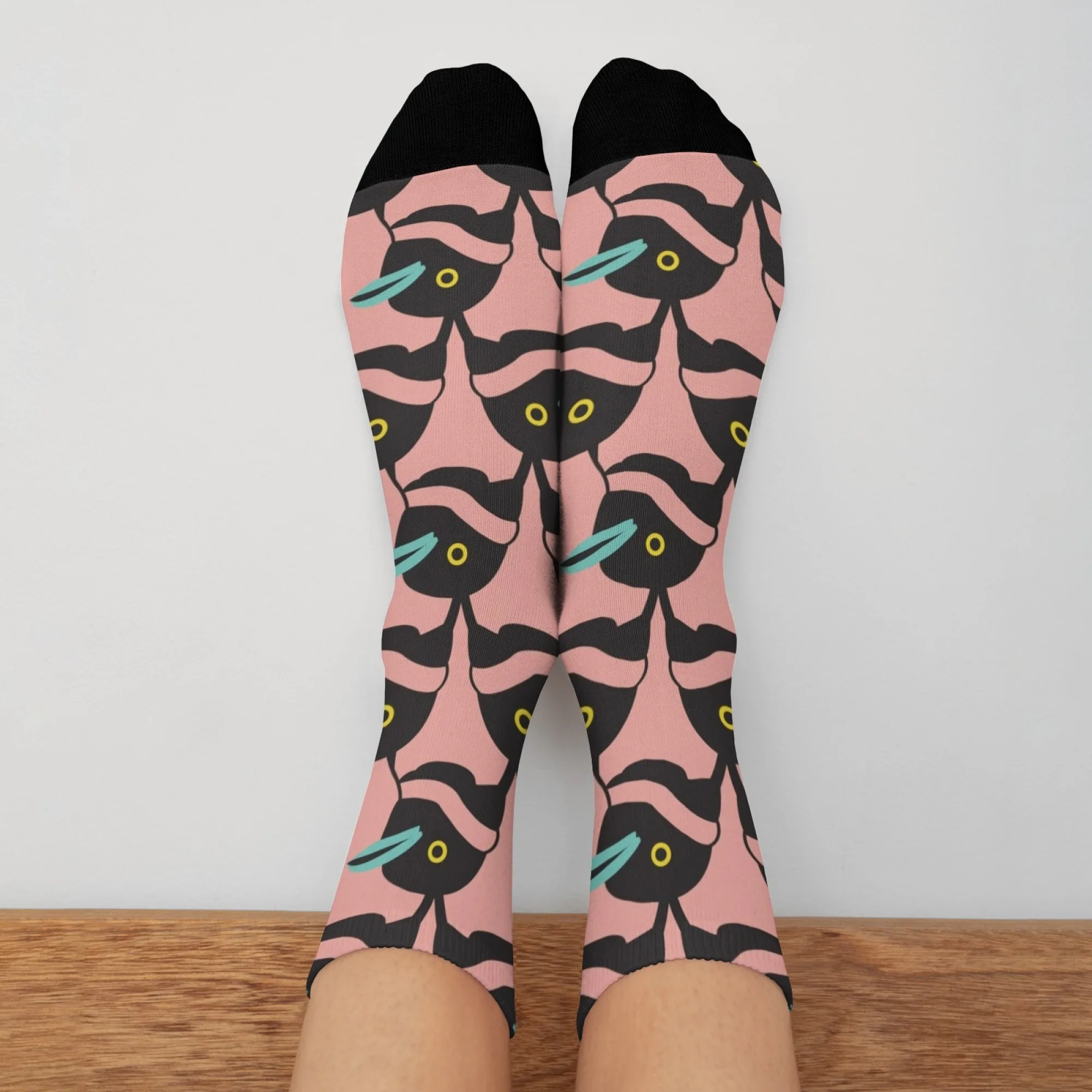 

Плоский дизайн, стиль с бесшовными узорами птиц, новинка, забавные мужские носки, повседневные носки в стиле Харадзюку в стиле ретро, счастливый подарок