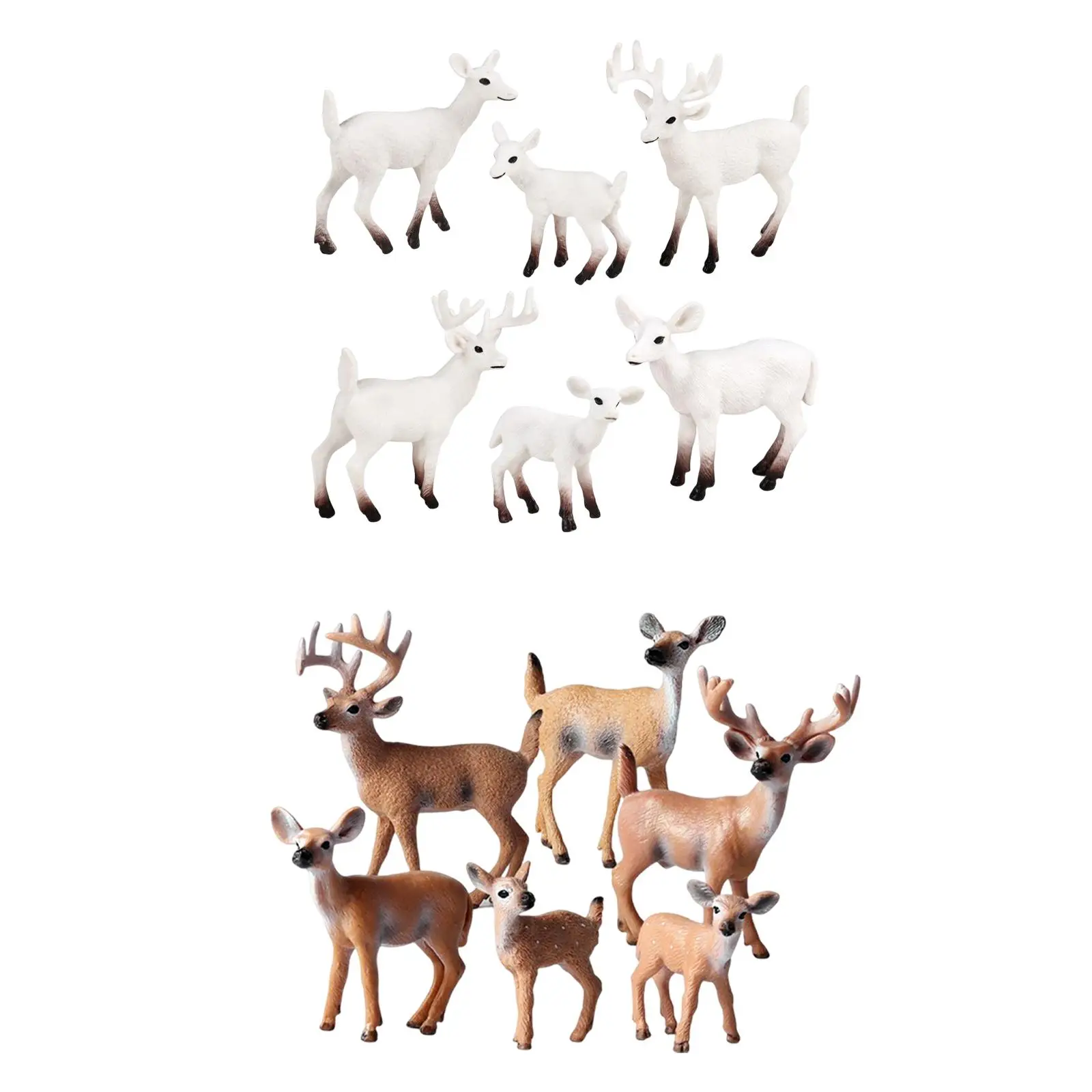 6Pcs Animal Reindeer Model Figures Creatures Figurines for Home Supplies