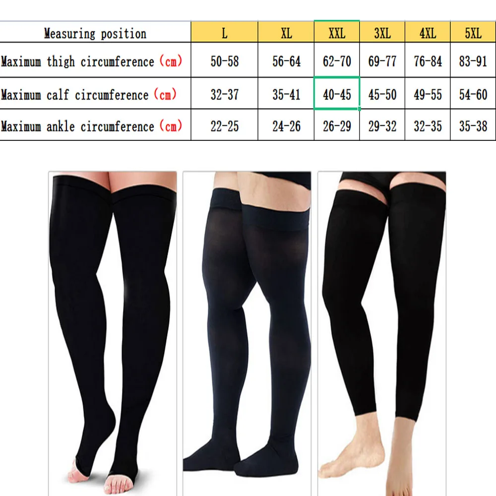 3/4/5XL Large Shaping Socks Varicose Vein Stockings Unisex Kneehigh Socks Womenizer Blood Circulation Legs Compression Stockings