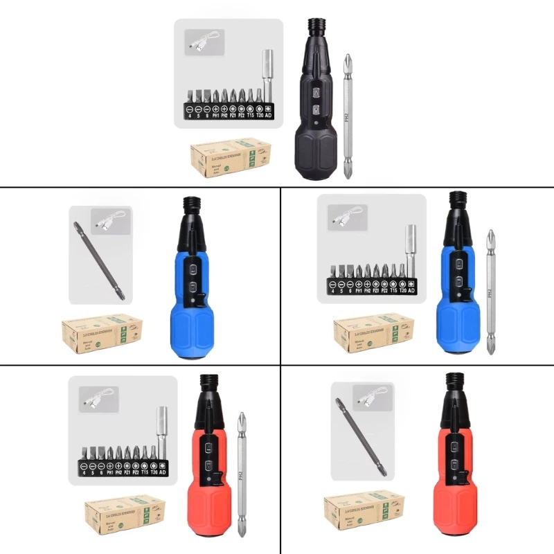 

Electric Screwdriver Set Small Electric Screwdriver Cordless with LED Light Power Screwdriver Repair Tool for PC