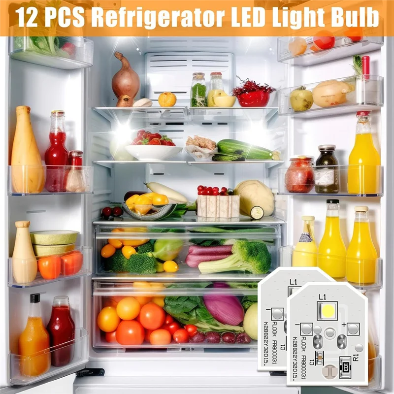 ABLJ Reemplazo de luz LED Paquete de 12 WR55X11132 WR55X25754 para conjunto de refrigerador AP5646375 Bombilla LED