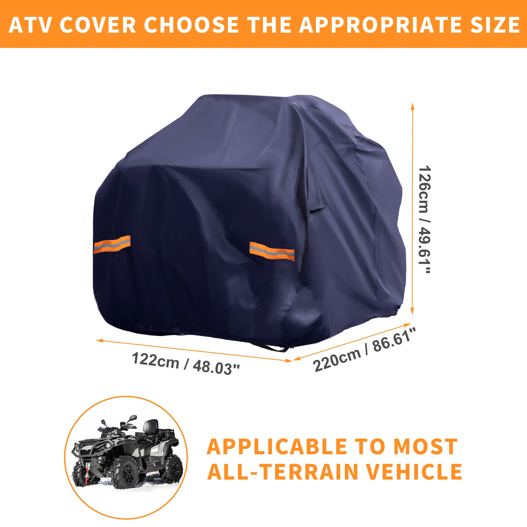 X Autohaux ATV Cover for Can-am Outlander DPS XT XT-P HUNTING EDITION 850 Waterproof 4 Wheelers Quad Cover Outdoor 220x122x126cm