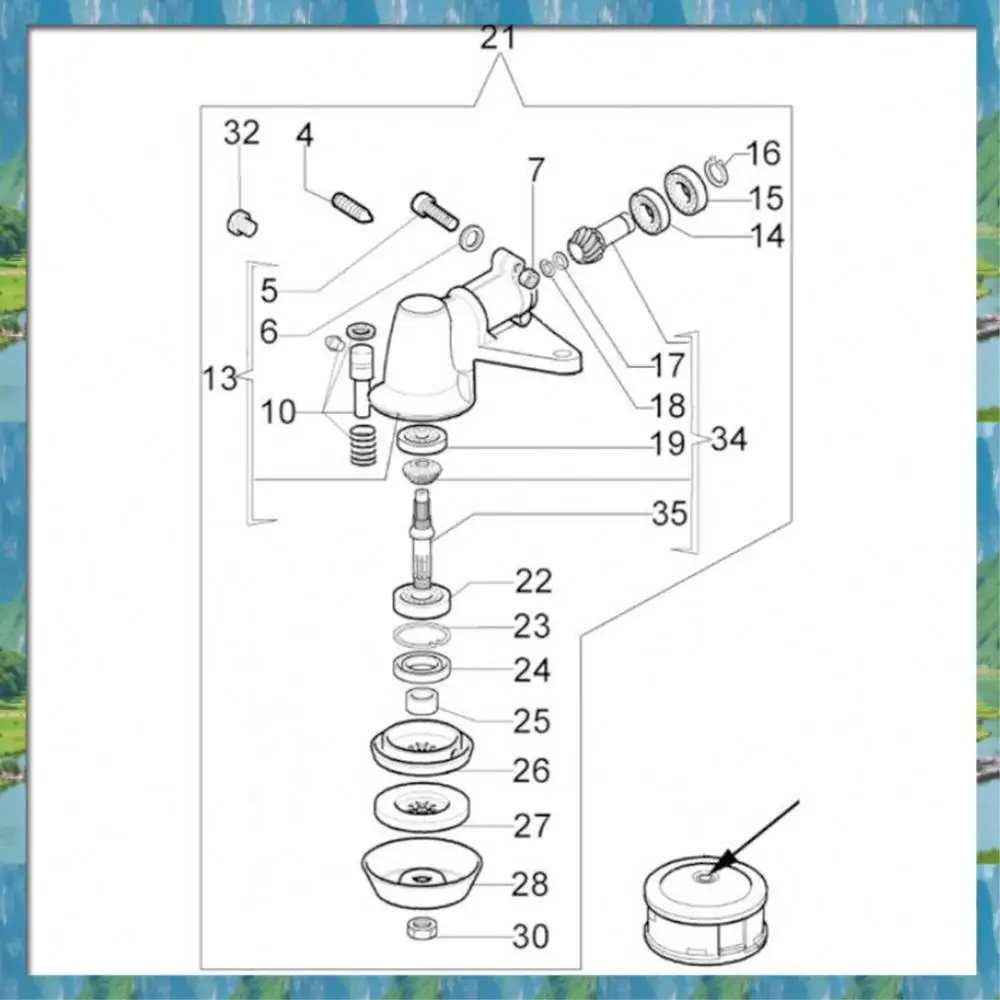 AB07 HOT Gear Case Gear Head Voor Oleo Mac Dia 32Mm 10T Bosmaaier Gear Case Versnellingsbak EM753 746T, 750T, 753T,755 MASTER 61112072