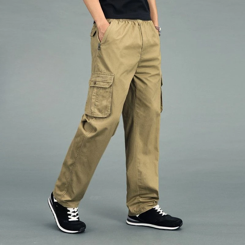 

Multi Pocket Cotton Baggy Long Trousers Man Wide Spring Summer Aesthetic Fashion Y2k Vintage Harajuku New in Cargo Pants for Men