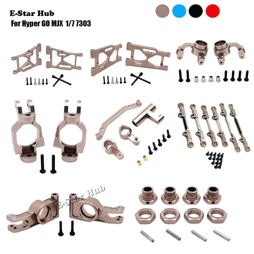 Front Rear Swing Arm Steering Cup Cup C-shaped Seat Steering Component Pull Rod Hex Hub for Hyper GO MJX 1/7 7303 Rc Car Parts
